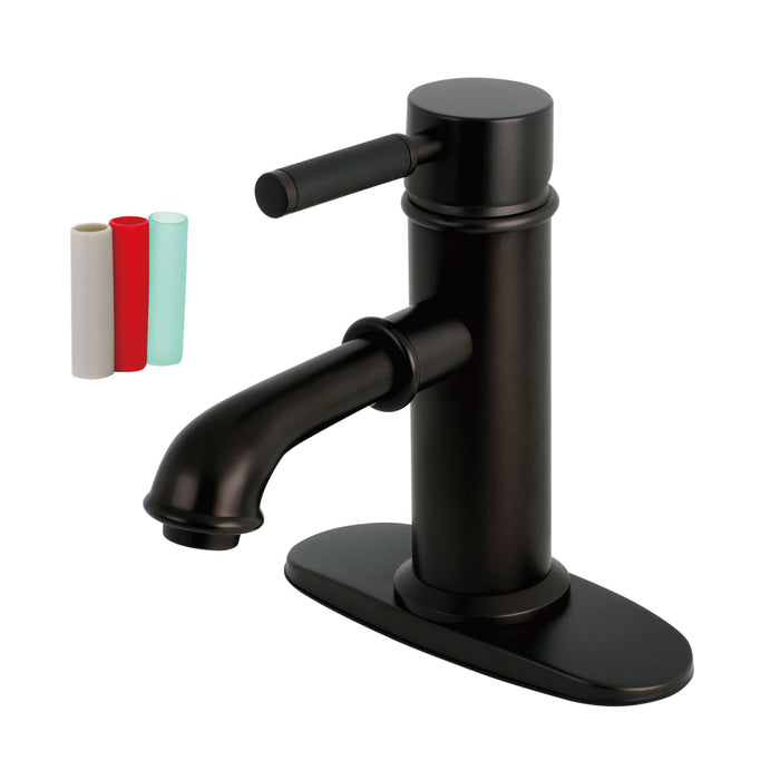 Kaiser KS7415DKL One-Handle 1-Hole Bathroom Faucet with Deck Plate and Brass Pop-Up Drain, Oil Rubbed Bronze