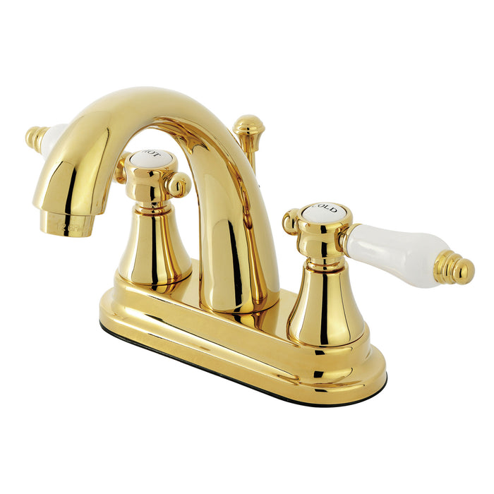 Bel-Air KS7612BPL Double-Handle 3-Hole Deck Mount 4-Inch Centerset Bathroom Faucet with Brass Pop-Up, Polished Brass