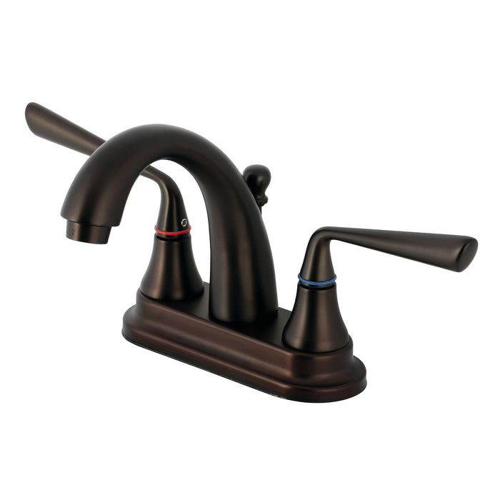 Silver Sage KS7615ZL Double-Handle 3-Hole Deck Mount 4-Inch Centerset Bathroom Faucet with Brass Pop-Up, Oil Rubbed Bronze