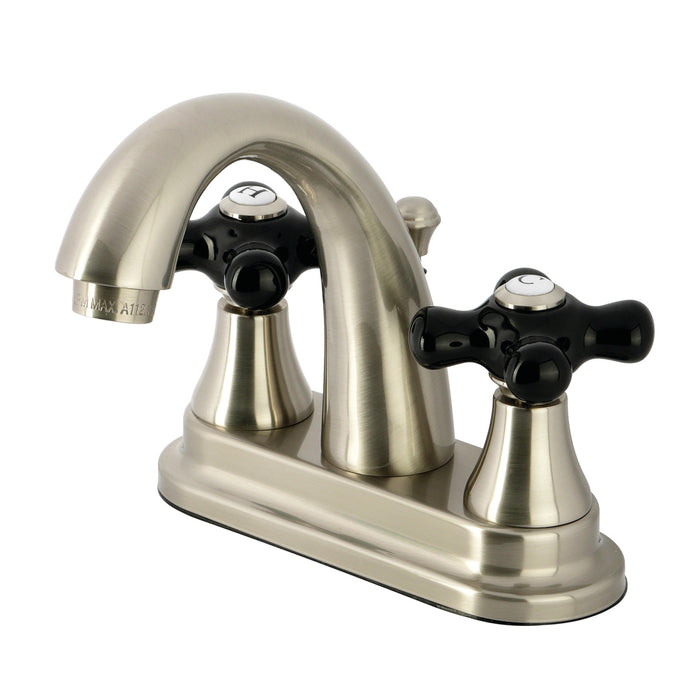 Duchess KS7618PKX Double-Handle 3-Hole Deck Mount 4-Inch Centerset Bathroom Faucet with Brass Pop-Up, Brushed Nickel