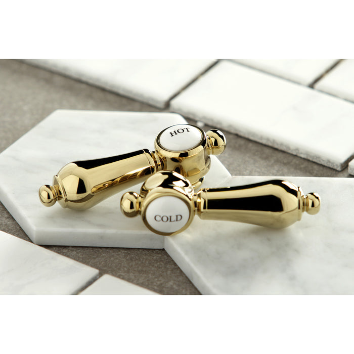 Heirloom KS7792BALBS Two-Handle 3-Hole Deck Mount Bridge Kitchen Faucet with Brass Side Sprayer, Polished Brass