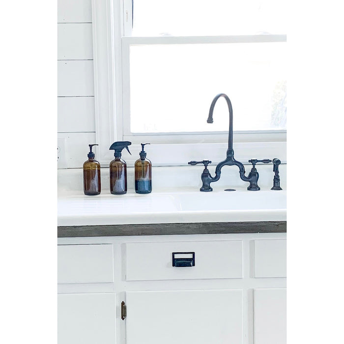 Tudor KS7795TALBS Two-Handle 3-Hole Deck Mount Bridge Kitchen Faucet with Brass Side Sprayer, Oil Rubbed Bronze