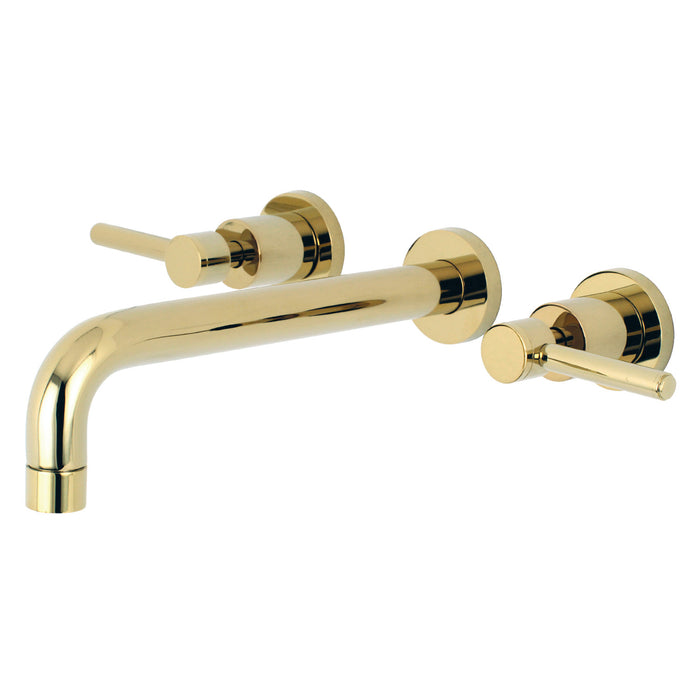 Concord KS8022DL Two-Handle 3-Hole Wall Mount Roman Tub Faucet, Polished Brass