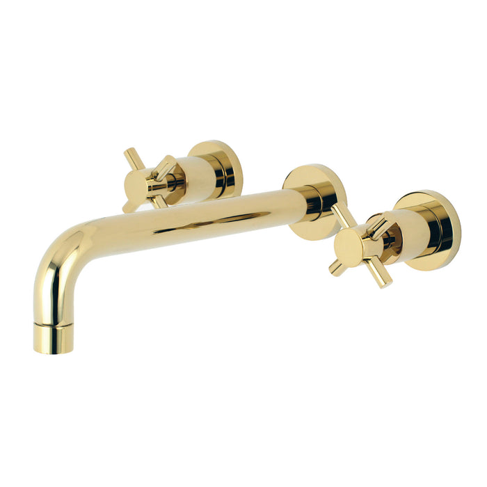 Concord KS8022DX Two-Handle 3-Hole Wall Mount Roman Tub Faucet, Polished Brass