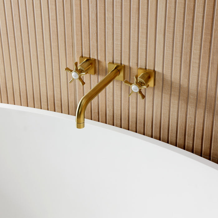 Hamilton KS8027NX Two-Handle 3-Hole Wall Mount Roman Tub Faucet, Brushed Brass