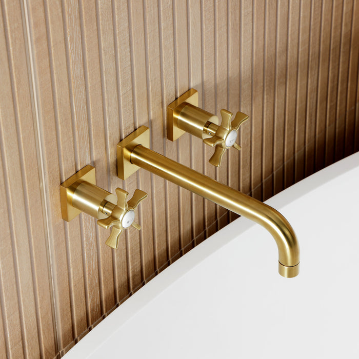 Hamilton KS8027NX Two-Handle 3-Hole Wall Mount Roman Tub Faucet, Brushed Brass