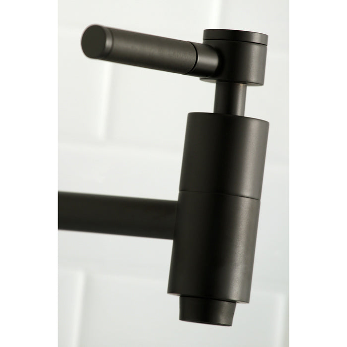 Kaiser KS8100DKL Two-Handle 1-Hole Wall Mount Pot Filler, Matte Black