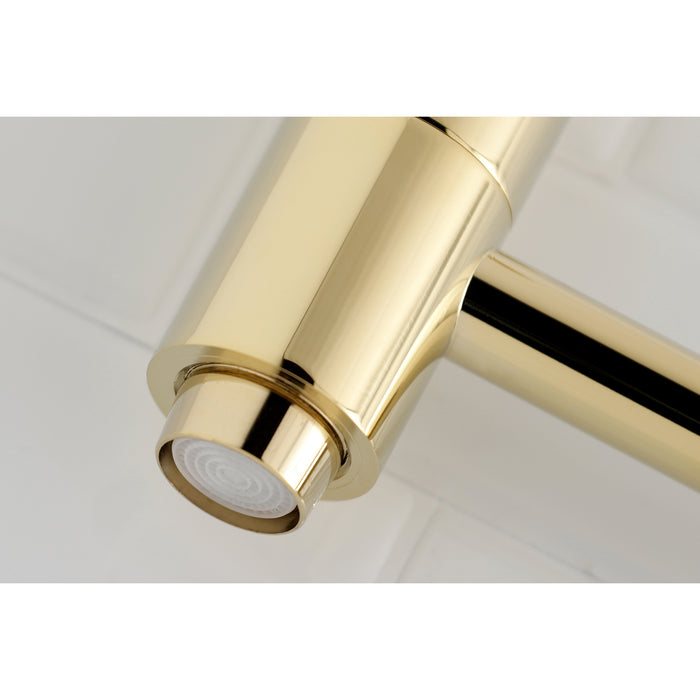 Concord KS8102DL Two-Handle 1-Hole Wall Mount Pot Filler, Polished Brass