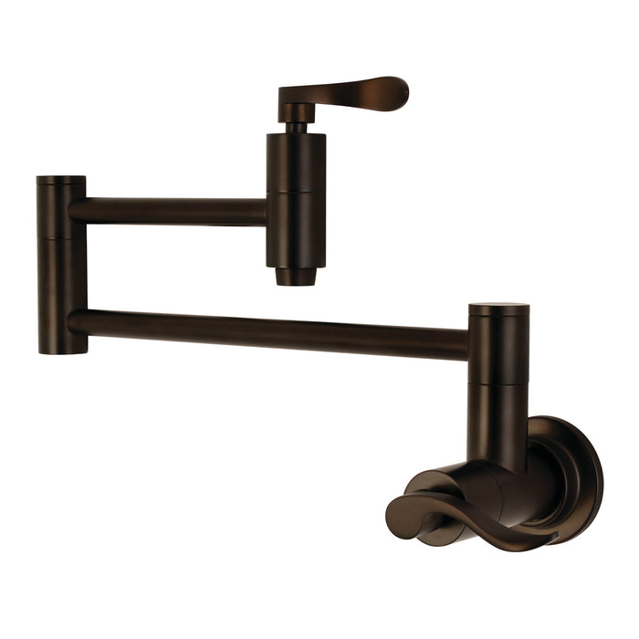 NuWave KS8105DFL Two-Handle 1-Hole Wall Mount Pot Filler, Oil Rubbed Bronze