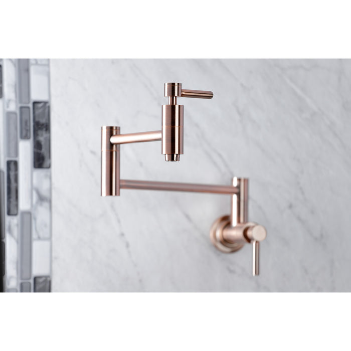 Concord KS810DLAC Two-Handle 1-Hole Wall Mount Pot Filler, Antique Copper