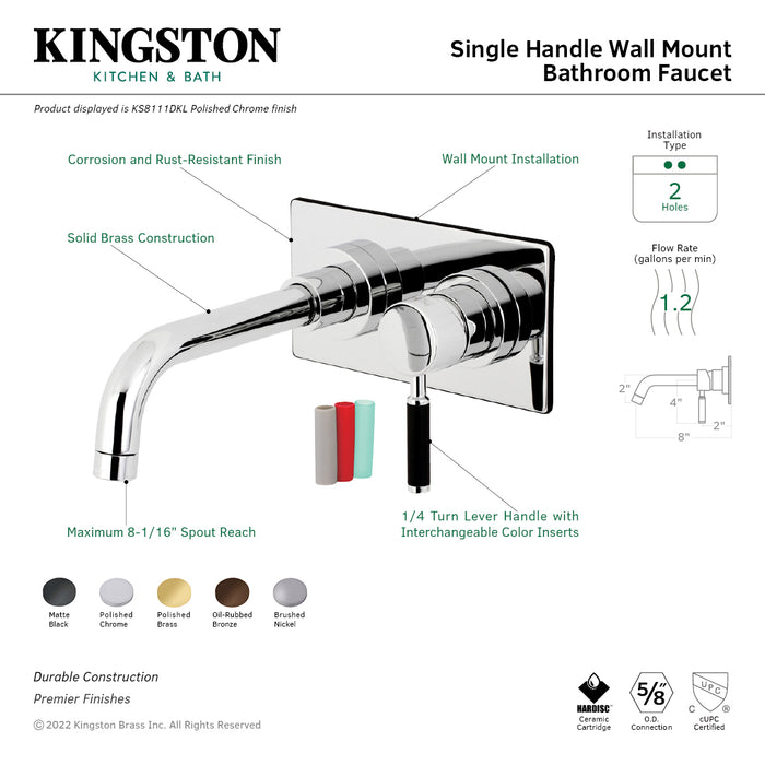 Kaiser KS8111DKL Single-Handle 2-Hole Wall Mount Bathroom Faucet, Polished Chrome