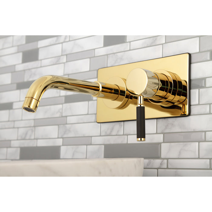 Kaiser KS8112DKL Single-Handle 2-Hole Wall Mount Bathroom Faucet, Polished Brass