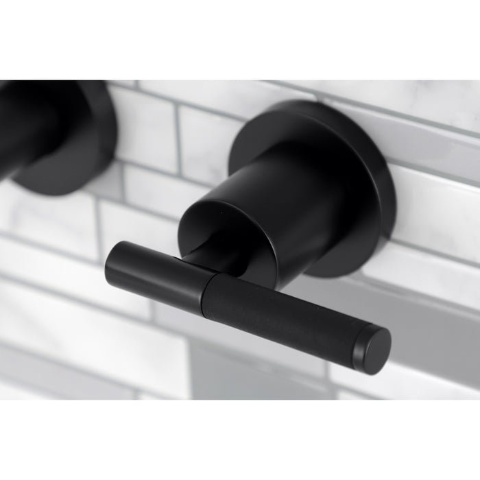 Kaiser KS8120CKL Double-Handle 3-Hole Wall Mount Bathroom Faucet, Matte Black