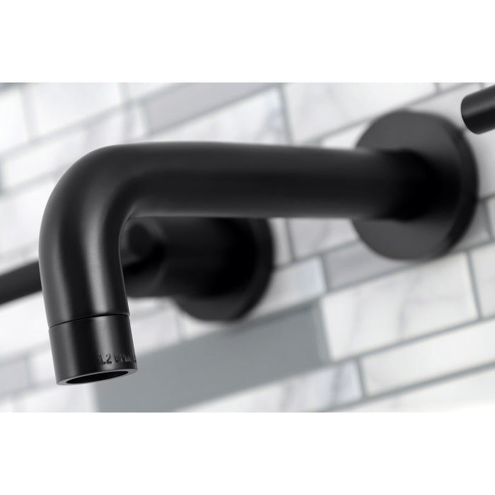 Kaiser KS8120CKL Double-Handle 3-Hole Wall Mount Bathroom Faucet, Matte Black