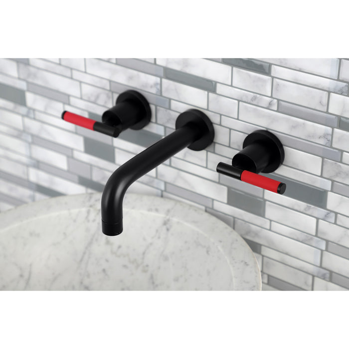 Kaiser KS8120CKL Double-Handle 3-Hole Wall Mount Bathroom Faucet, Matte Black