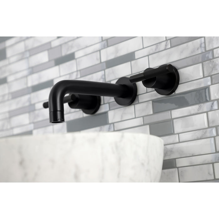 Kaiser KS8120CKL Double-Handle 3-Hole Wall Mount Bathroom Faucet, Matte Black