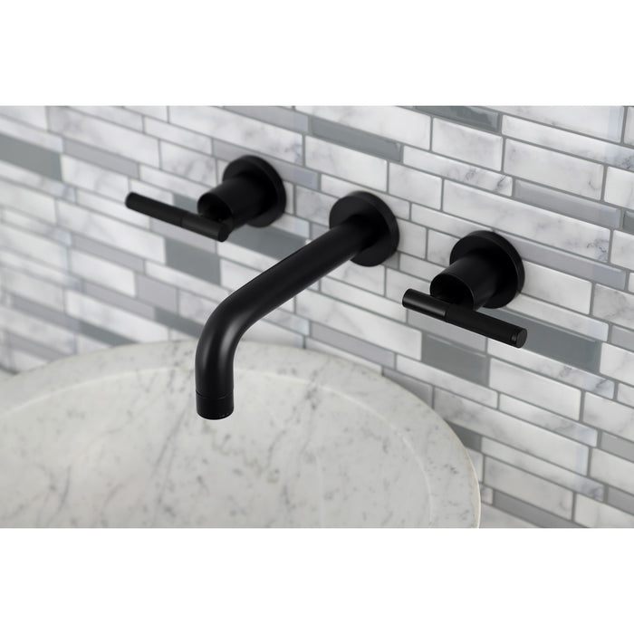 Kaiser KS8120CKL Double-Handle 3-Hole Wall Mount Bathroom Faucet, Matte Black