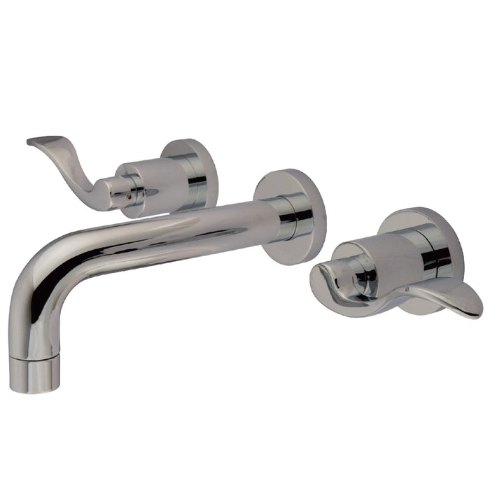 NuWave KS8121DFL Double-Handle 3-Hole Wall Mount Bathroom Faucet, Polished Chrome