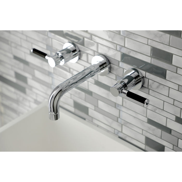 Kaiser KS8121DKL Double-Handle 3-Hole Wall Mount Bathroom Faucet, Polished Chrome