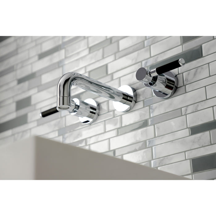 Kaiser KS8121DKL Double-Handle 3-Hole Wall Mount Bathroom Faucet, Polished Chrome