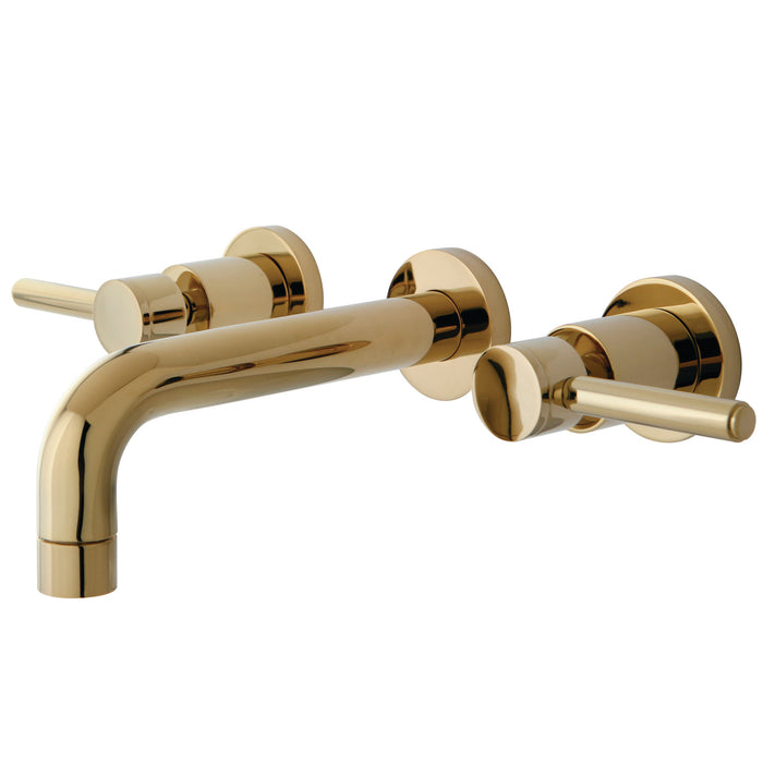 Concord KS8122DL Double-Handle 3-Hole Wall Mount Bathroom Faucet, Polished Brass