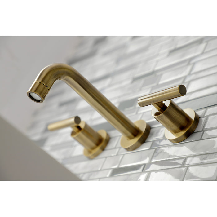 Manhattan KS8123CML Double-Handle 3-Hole Wall Mount Bathroom Faucet, Antique Brass