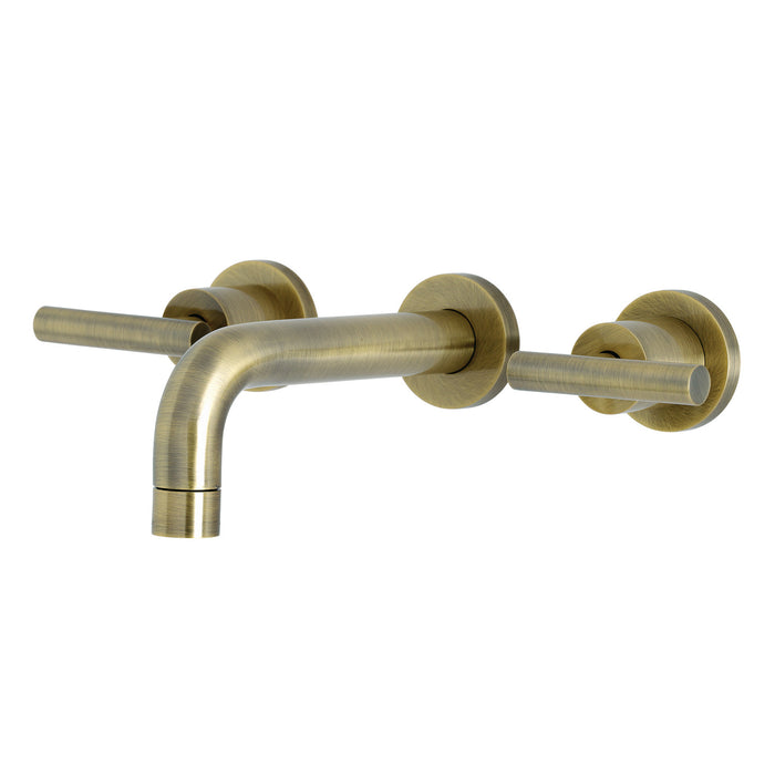 Manhattan KS8123CML Double-Handle 3-Hole Wall Mount Bathroom Faucet, Antique Brass