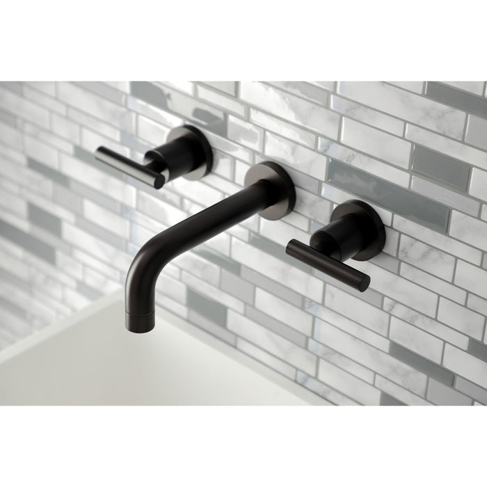 Manhattan KS8125CML Double-Handle 3-Hole Wall Mount Bathroom Faucet, Oil Rubbed Bronze