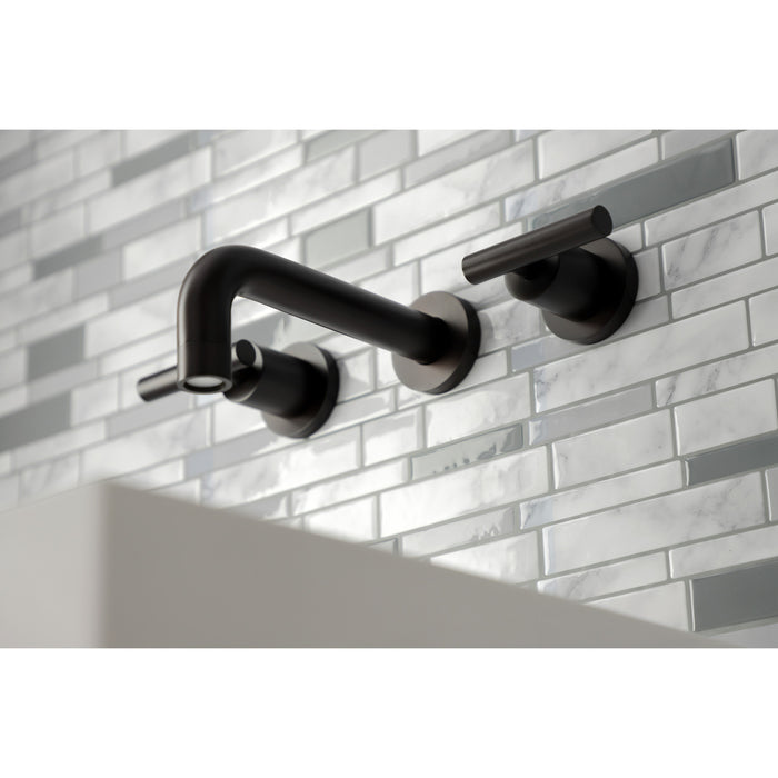 Manhattan KS8125CML Double-Handle 3-Hole Wall Mount Bathroom Faucet, Oil Rubbed Bronze