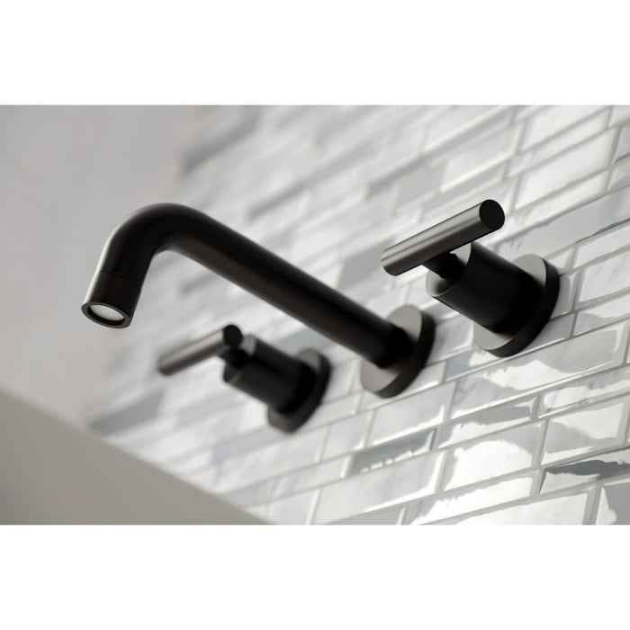 Manhattan KS8125CML Double-Handle 3-Hole Wall Mount Bathroom Faucet, Oil Rubbed Bronze