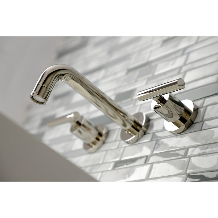 Manhattan KS8126CML Double-Handle 3-Hole Wall Mount Bathroom Faucet, Polished Nickel