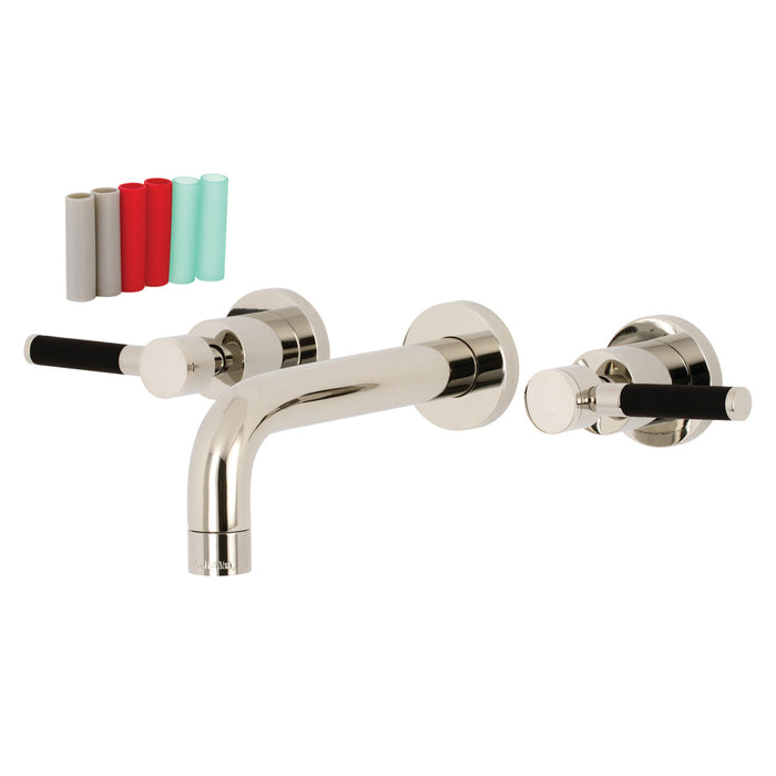 Kaiser KS8126DKL Double-Handle 3-Hole Wall Mount Bathroom Faucet, Polished Nickel