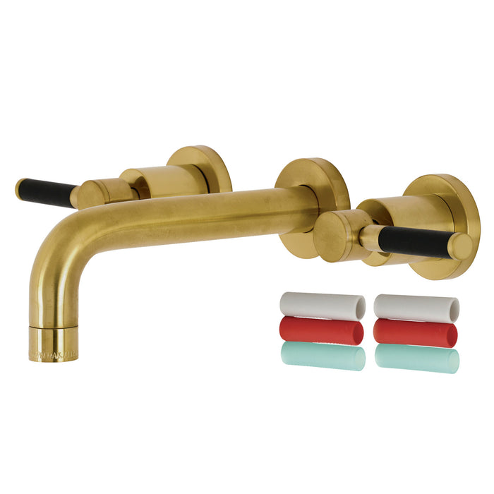 Kaiser KS8127DKL Double-Handle 3-Hole Wall Mount Bathroom Faucet, Brushed Brass