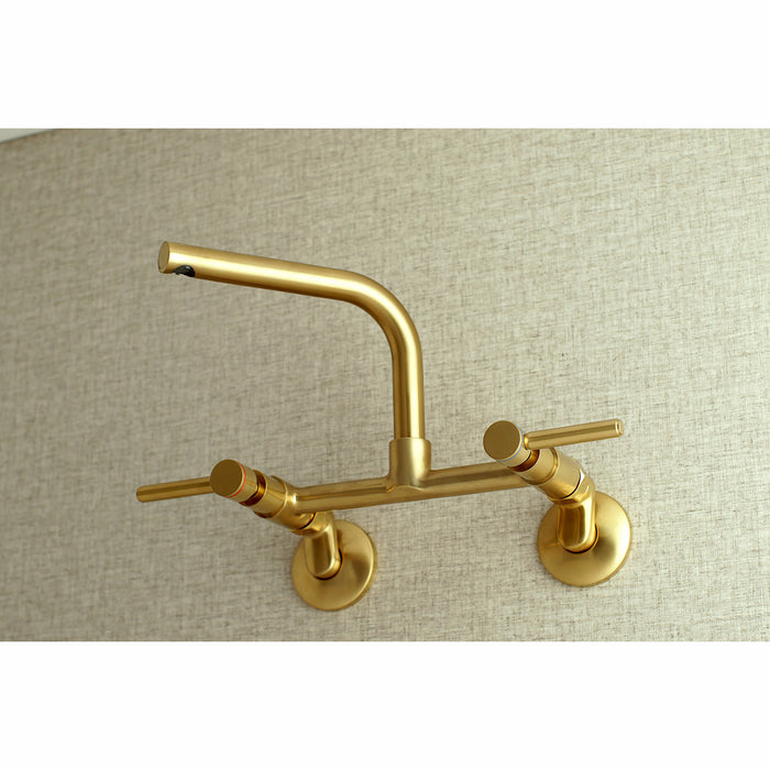 Concord KS812SB Two-Handle 2-Hole Wall Mount Kitchen Faucet, Brushed Brass