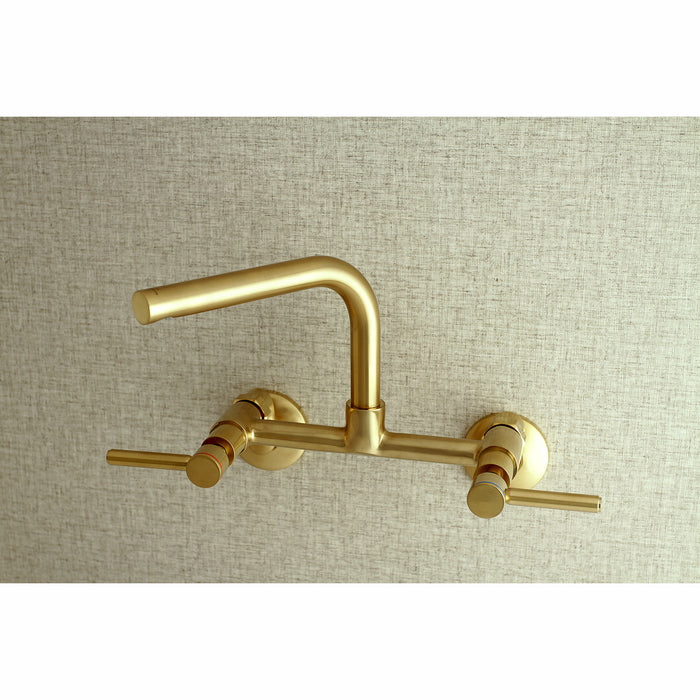 Concord KS812SB Two-Handle 2-Hole Wall Mount Kitchen Faucet, Brushed Brass