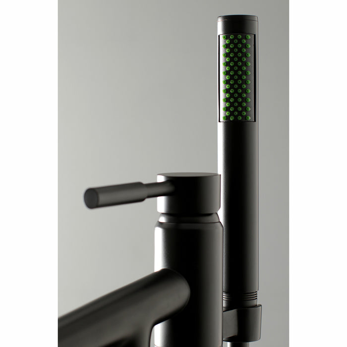 Concord KS8130DL Single-Handle 1-Hole Freestanding Tub Faucet with Hand Shower, Matte Black