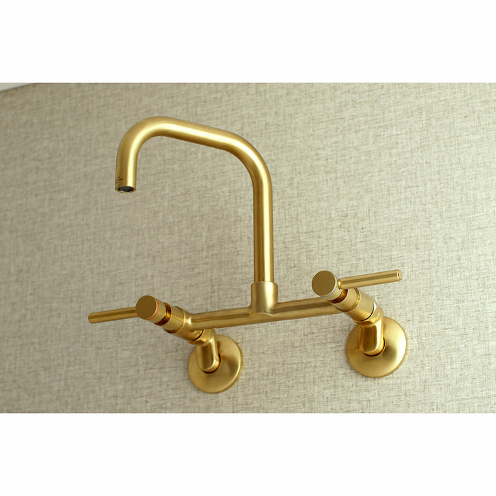 Concord KS813SB Two-Handle 2-Hole Wall Mount Kitchen Faucet, Brushed Brass