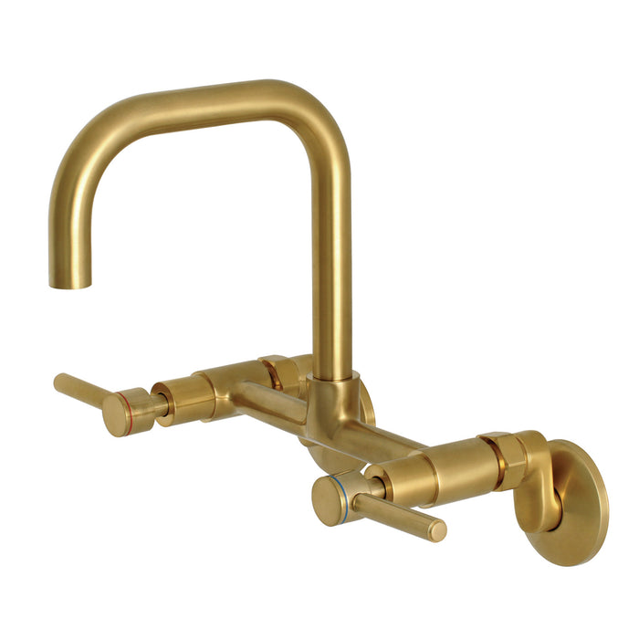 Concord KS813SB Two-Handle 2-Hole Wall Mount Kitchen Faucet, Brushed Brass