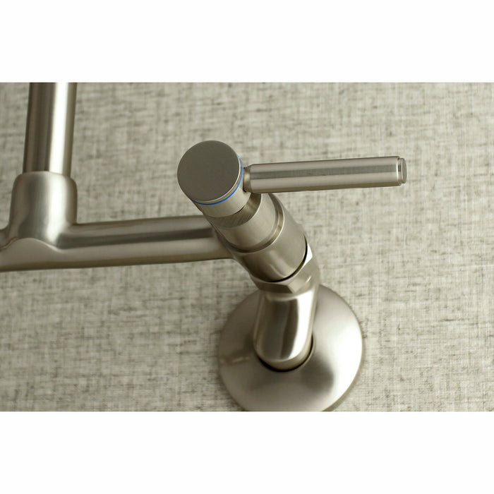 Concord KS813SN Two-Handle 2-Hole Wall Mount Kitchen Faucet, Brushed Nickel