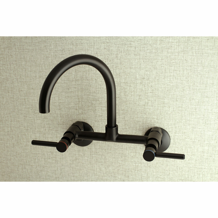 Concord KS814MB Two-Handle 2-Hole Wall Mount Kitchen Faucet, Matte Black