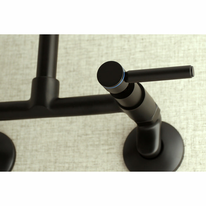 Concord KS814MB Two-Handle 2-Hole Wall Mount Kitchen Faucet, Matte Black