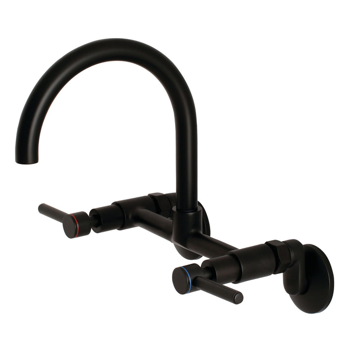 Concord KS814MB Two-Handle 2-Hole Wall Mount Kitchen Faucet, Matte Black