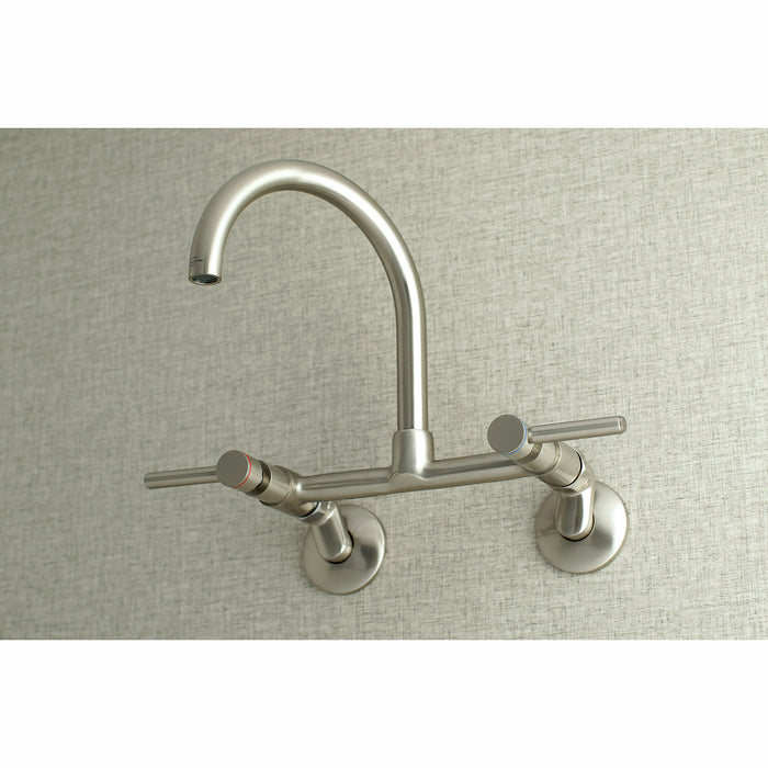 Concord KS814SN Two-Handle 2-Hole Wall Mount Kitchen Faucet, Brushed Nickel