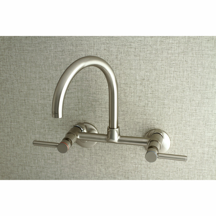 Concord KS814SN Two-Handle 2-Hole Wall Mount Kitchen Faucet, Brushed Nickel