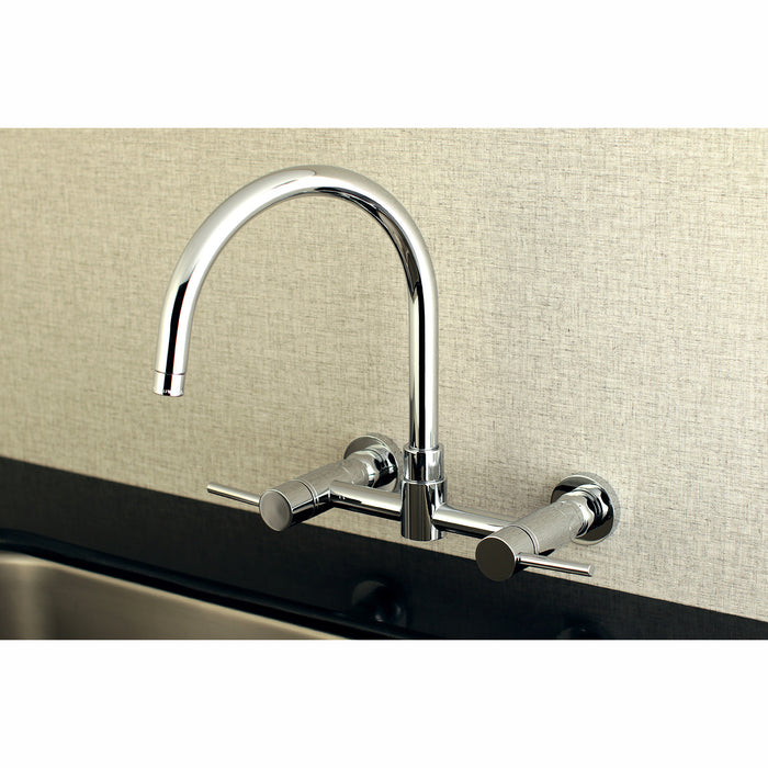 Concord KS8171DL Two-Handle 2-Hole Wall Mount Kitchen Faucet, Polished Chrome