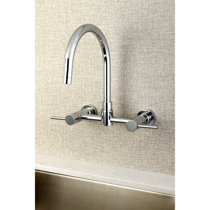 Concord KS8171DL Two-Handle 2-Hole Wall Mount Kitchen Faucet, Polished Chrome