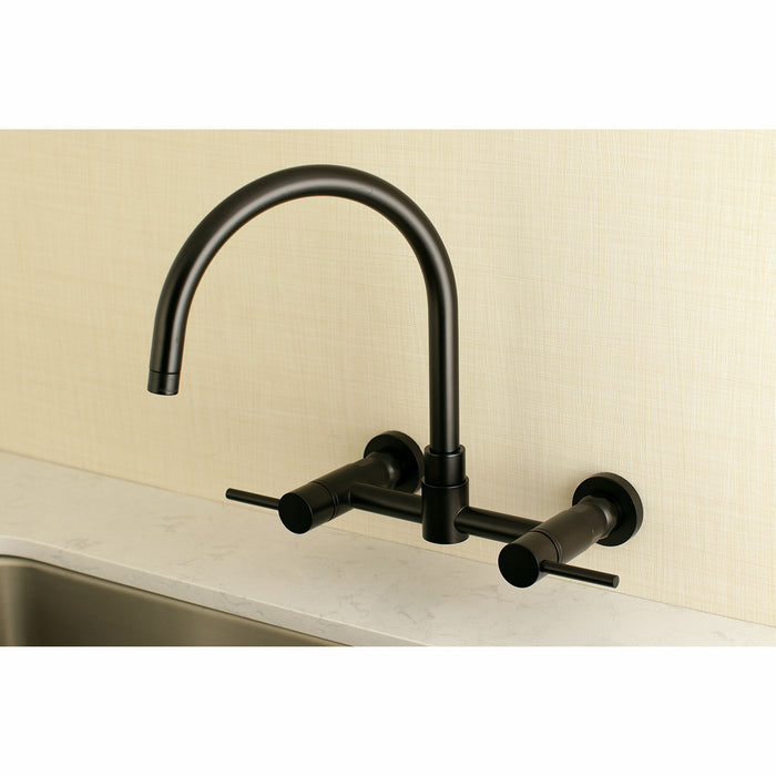 Concord KS8175DL Two-Handle 2-Hole Wall Mount Kitchen Faucet, Oil Rubbed Bronze