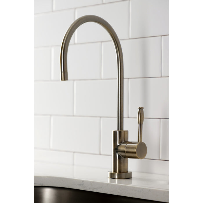 Nustudio KS8193NKL Single-Handle 1-Hole Deck Mount Water Filtration Faucet, Antique Brass