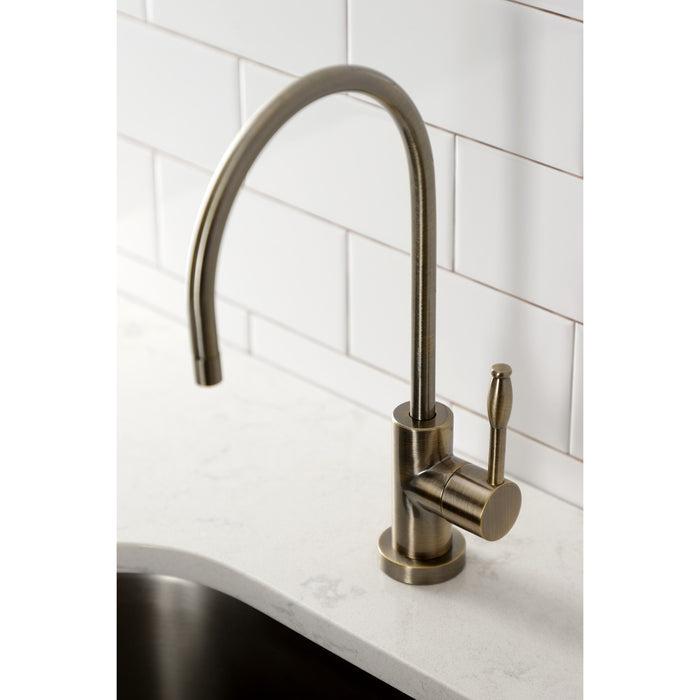 Nustudio KS8193NKL Single-Handle 1-Hole Deck Mount Water Filtration Faucet, Antique Brass