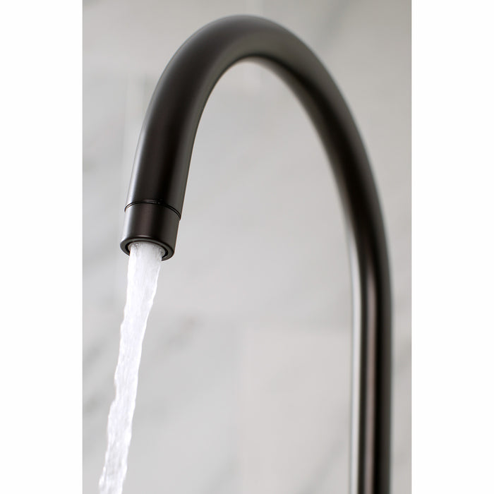 Concord KS8275DLBS Two-Handle 4-Hole Deck Mount Bridge Kitchen Faucet with Brass Side Sprayer, Oil Rubbed Bronze